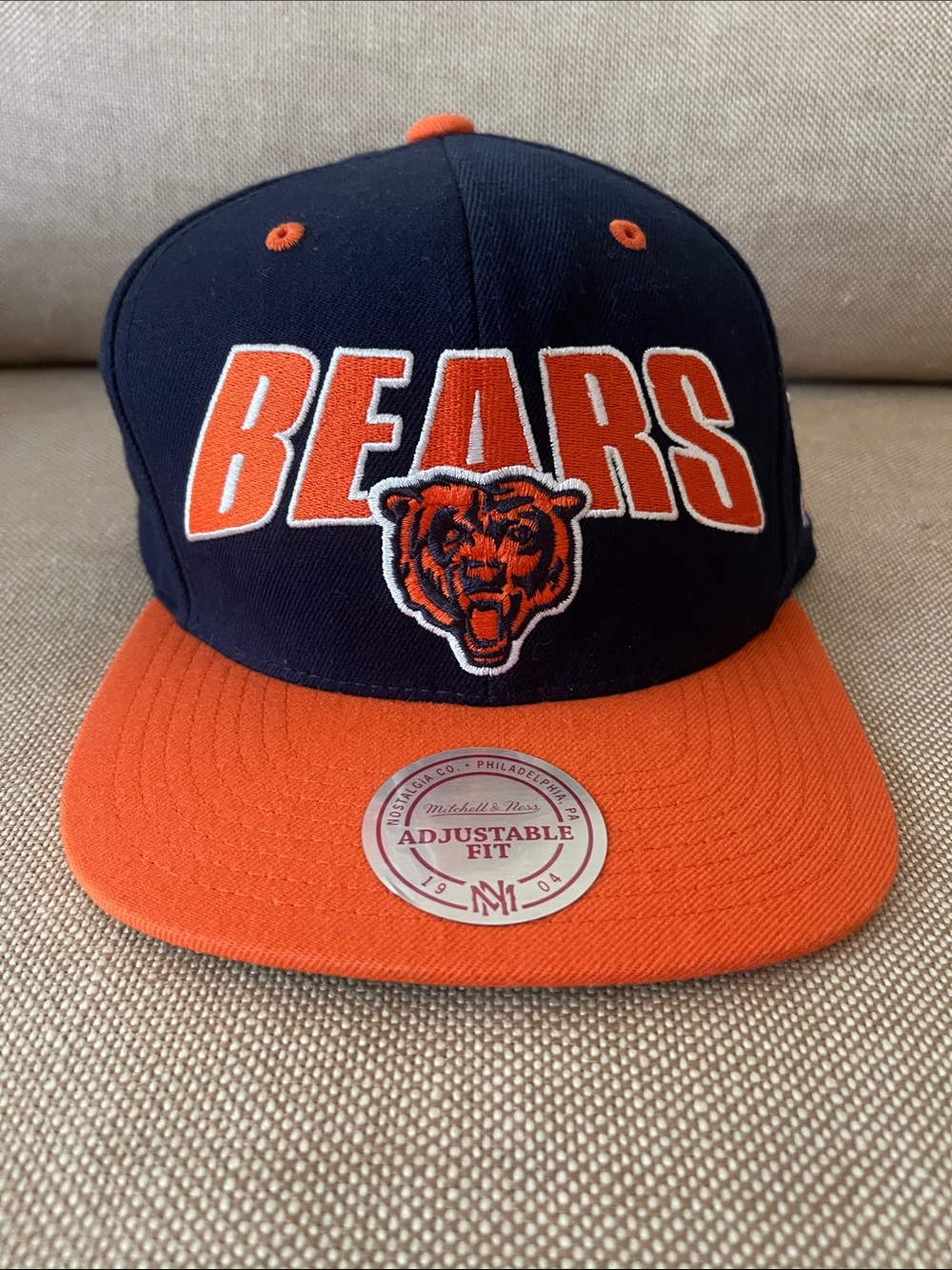 NEW VTG NFL Chicago Bears Retro 80’s Logo Spell Out Mitchell & Ness SnapBack Hat